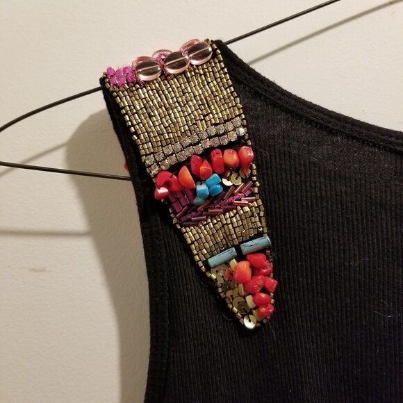 Michael Simon Ribbed Stone Shoulder Cotton Tank Sm - Picture 7 of 12